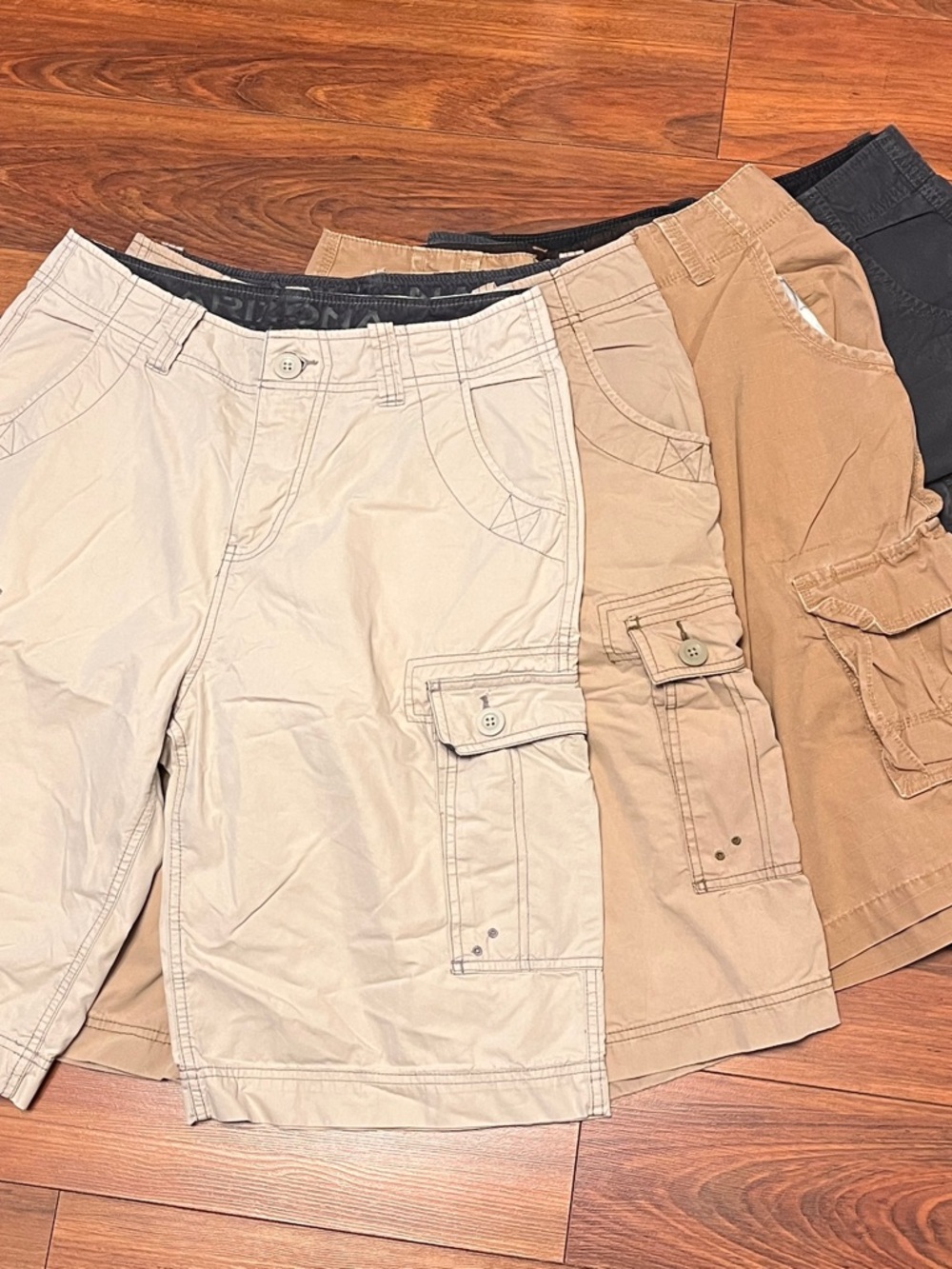 Arizona Jean Company Men's Cargo Shorts - Cream, Light Khaki, Tan & Charcoal